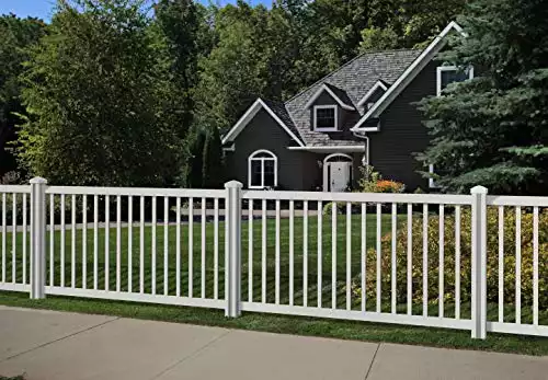 WamBam Vinyl Pool Fence Panel with Post and Cap - 4 ft. x 7 ft.
